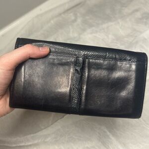 Ed Hardy Black Leather Alligator Print Wallet